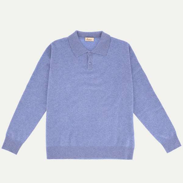 Blue long sleeve polo