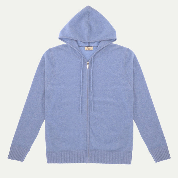 Blue full zip hood with fleece